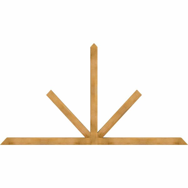 Ekena Millwork Saratoga Rough Sawn Timber Gable Bracket, Western Red Cedar, 108"W x 58"H x 4"D x 4"F, 13/12 Pitch GBW108X58X0404SAR00RWR - main